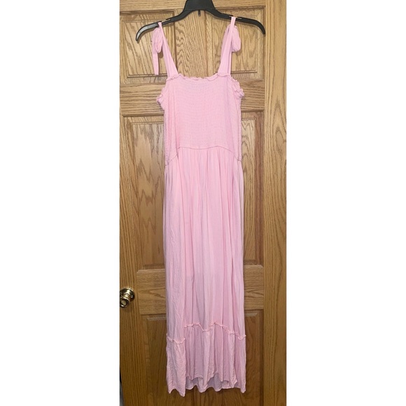 Light Pink Boho Square Neck Maxi Dress - Picture 5 of 6